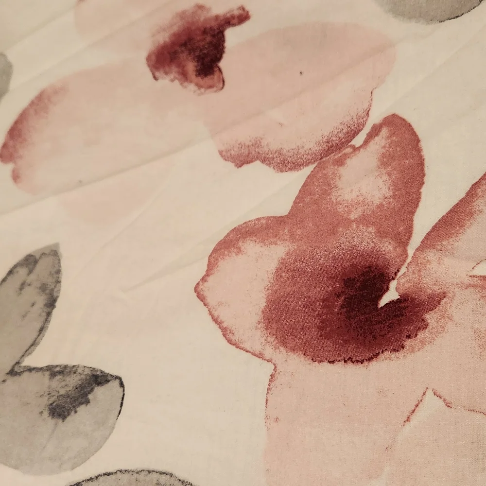 IKEA Floral Watercolor Comforter - Pink and Gray